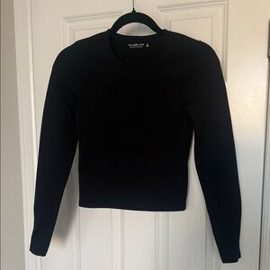Abercrombie & Fitch Soft A&F Collection Black Ribbed Long Sleeve Top (Size S)